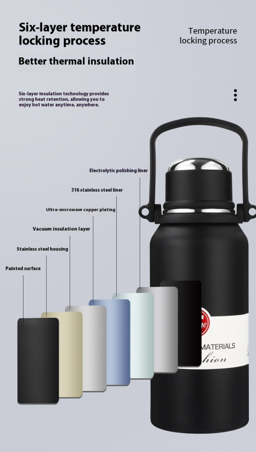 Customizable 316 Stainless Steel Vacuum Flask with Detachable Cup Lid - OEM/ODM Available