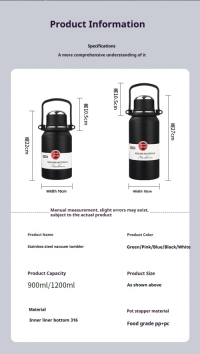 Customizable 316 Stainless Steel Vacuum Flask with Detachable Cup Lid - OEM/ODM Available