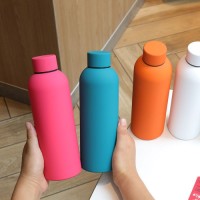 Rubber Coated Narrow Mouth Sports Vacuum Flask - 304 Stainless Steel Inner Layer, 500ml/750ml, OEM/ODM Available