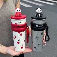 Panda Themed 700ml Straw Tumbler with 316 Stainless Steel Interior - OEM/ODM Custom Vacuum Cup