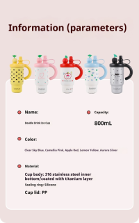 Custom 800ML Titanium-Coated 316 Stainless Steel Vacuum Tumbler with Tea Infuser - OEM/ODM