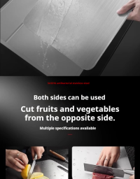 Custom SUS316 Antibacterial Stainless Steel Chopping Board - Double Sided & Easy Clean, OEM/ODM