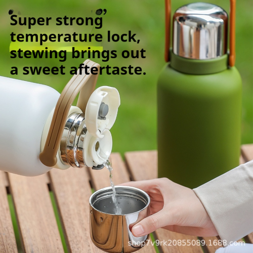 Large Capacity SUS316 Stainless Steel Thermos Flask with Leather Case - Portable, Tea Separation, Direct Drink, OEM/ODM