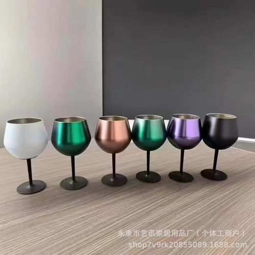 Custom 14oz Detachable Stemless Goblet Cup - 304 Stainless Steel Inner, Gradient Color, OEM/ODM