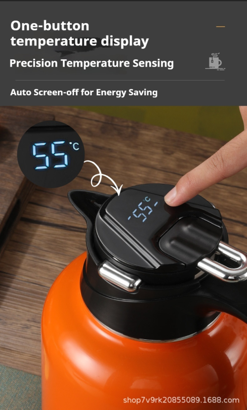 Smart Display Temperature Control SUS316 Stainless Steel Tea Thermos Flask - 1.8L Large Capacity, Tea Separation, OEM